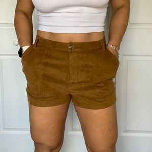 Brown suede shorts